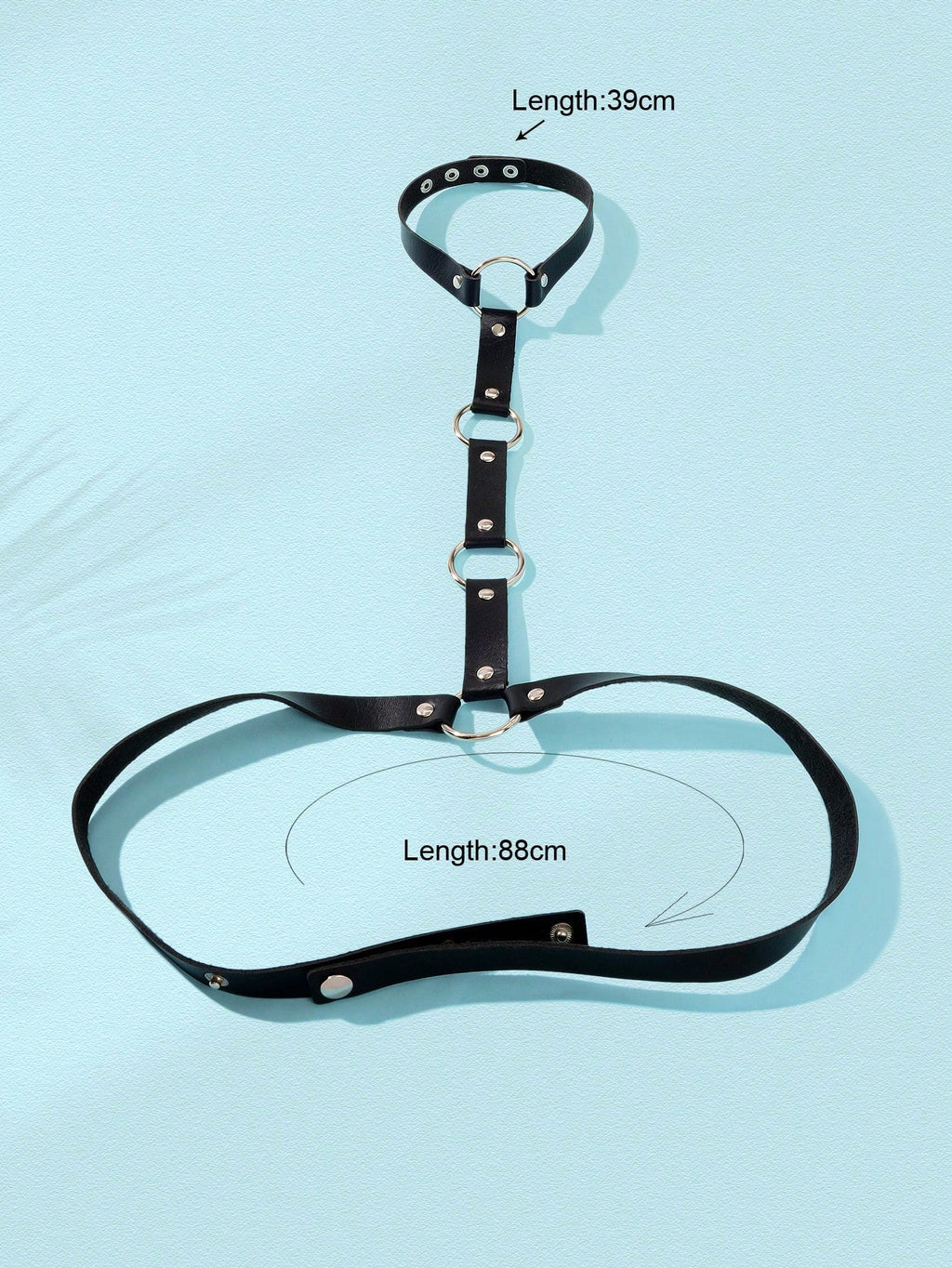 Punk Black PU Leather Body Belly Harness Waist Chain Rave Adjustable Nightclub Body Jewelry-1