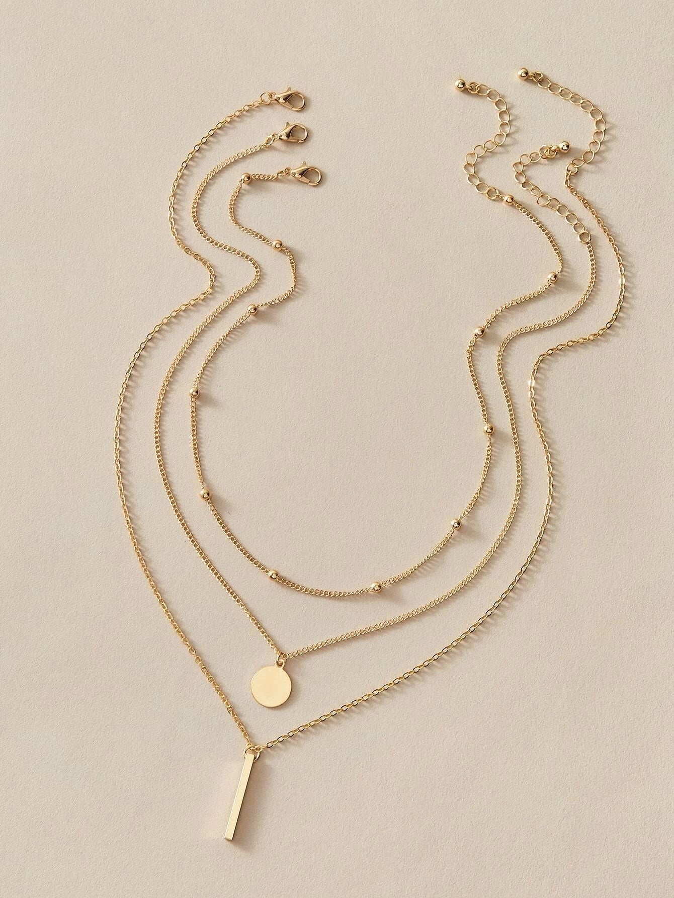 10 sets Gold Tone Chain Multi layer Choker Pendant Bib Necklace Party Jewellery-2