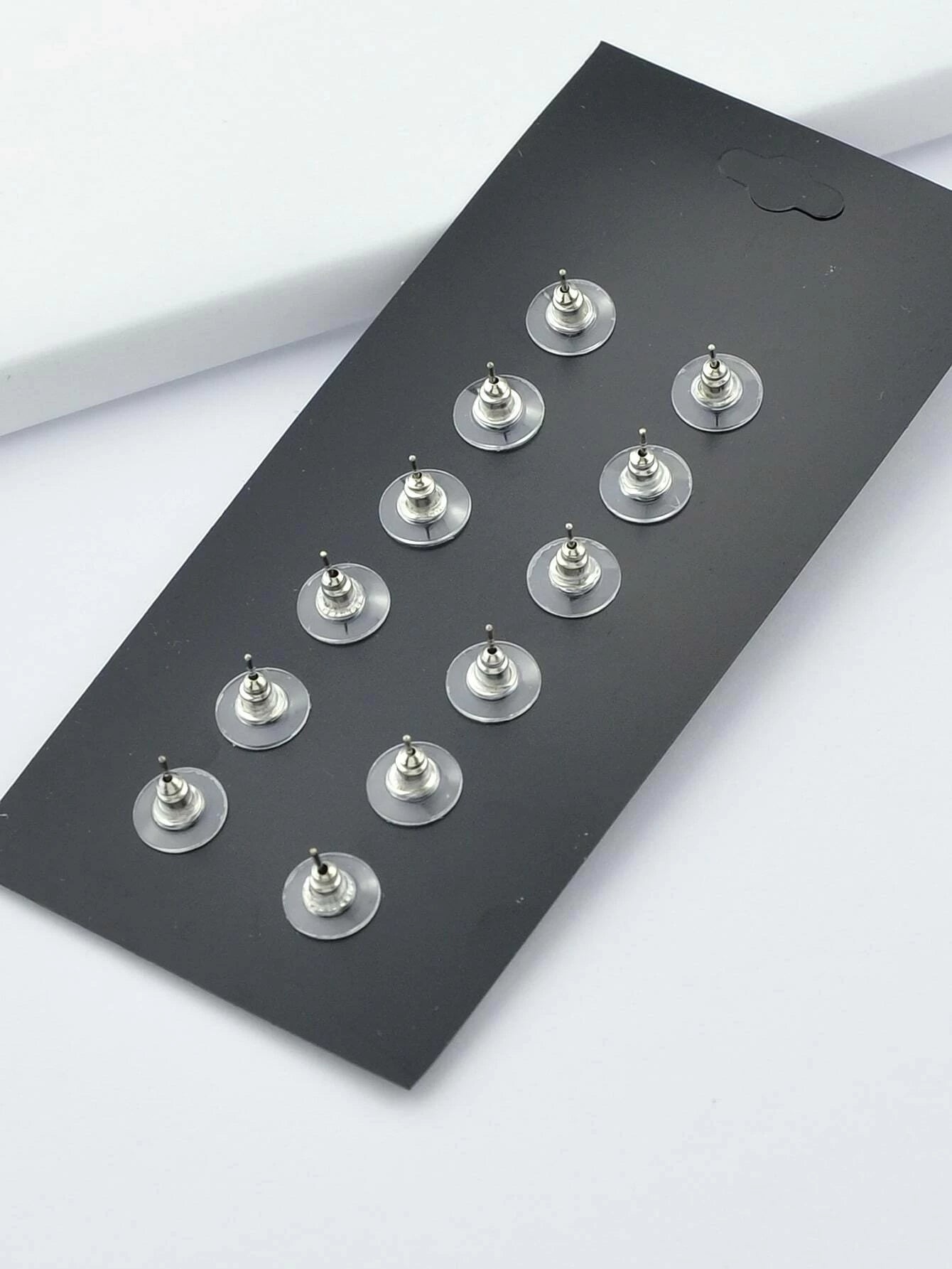 6 Pairs Designer Traditional Antique Silver Geometric Turquoise Stud Earrings-1
