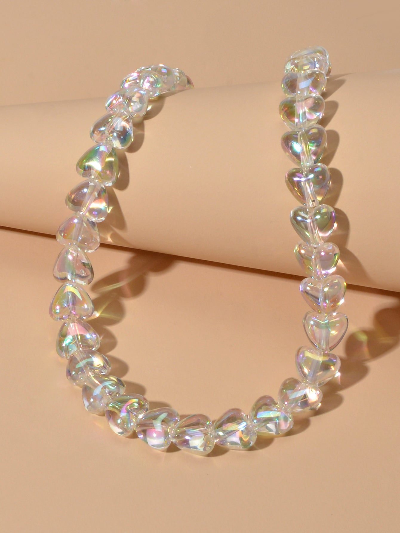 Good Quality Transparent Resin Heart Chain Choker Necklace Women Trendy Jewelry-3